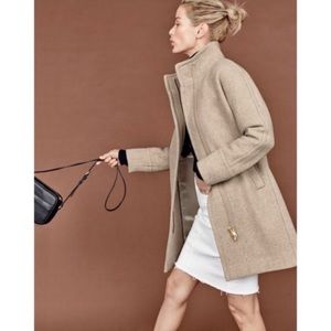 NWT J. Crew Stadium Cloth Beige Cacoon Wool Coat Size 2